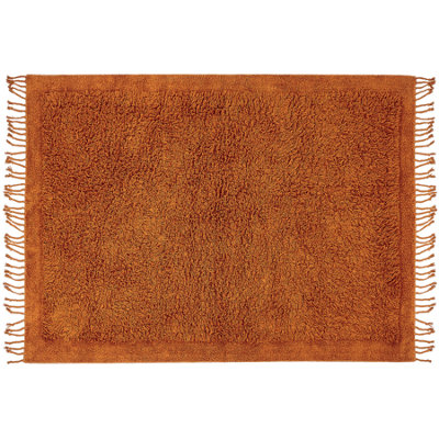 Cotton Shaggy Area Rug 140 x 200 cm Orange BITLIS