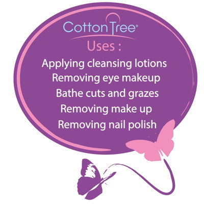 Cotton Tree 100% Pure Cotton, Round Cotton Wool Pads, 120 Count (Pack ...