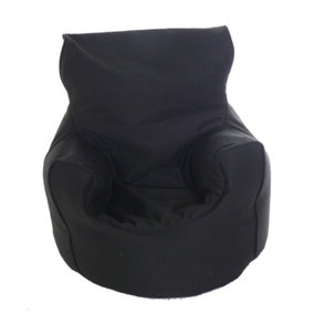 Cotton Twill Black Bean Bag Arm Chair Toddler Size