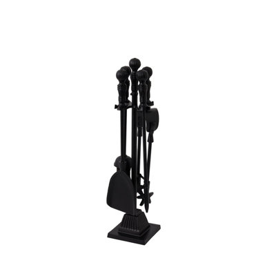 Cottonwood Fireside Companion Set Tool Stand Square Base Black Matte Finish - 3