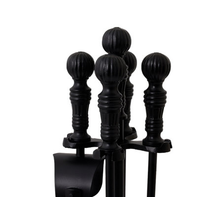 Cottonwood Fireside Companion Set Tool Stand Square Base Black Matte Finish - 4