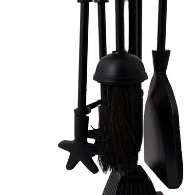 Cottonwood Fireside Companion Set Tool Stand Square Base Black Matte Finish - 5