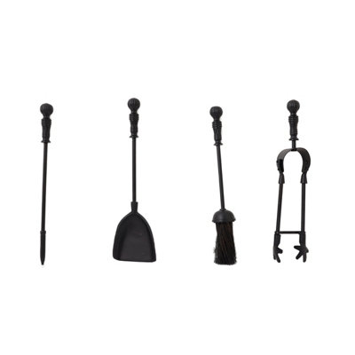 Cottonwood Fireside Companion Set Tool Stand Square Base Black Matte Finish - 6