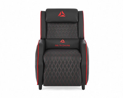 Cougar Gaming Recliner Armchair with Footrest , Black Faux Leather With Red Trim