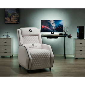 Cougar Gaming Recliner Armchair with Footrest , White Faux Leather With Black Trim