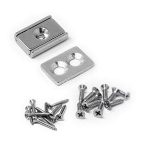 Countersunk Magnet & Steel Plate Catch Pack for Cupboards, Cabinets and any Door Enclosure - 20 x 13.5 x 5mm thick