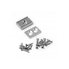 Countersunk Magnet & Steel Plate Catch Pack for Cupboards, Cabinets and any Door Enclosure - 40 x 13.5 x 5mm thick