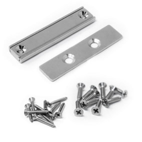 Countersunk Magnet & Steel Plate Catch Pack for Cupboards, Cabinets and any Door Enclosure - 60 x 13.5 x 5mm thick
