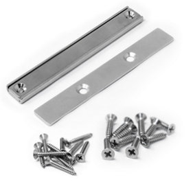 Countersunk Magnet & Steel Plate Pack - 100 x 13.5 x 5mm Neodymium Channel Magnet w/ 2x 3.3mm c/sunk holes - 36kg Pull