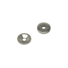 Countersunk Steel Disc for Using Magnets, Hang Artwork or Noticeboards - 12mm dia x 2mm thick x 3.2mm hole - Pack of 10