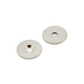 Countersunk Steel Disc for Using Magnets, Hang Artwork or Noticeboards - 20mm dia x 2mm thick x 4mm hole - Pack of 10