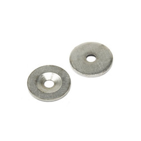 Countersunk Steel Disc for Using Magnets, Hang Artwork or Noticeboards - 23mm dia x 2mm thick x 4.2mm hole - Pack of 10