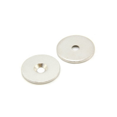 Countersunk Steel Disc for Using Magnets, Hang Artwork or Noticeboards - 25mm dia x 2mm thick x 4mm hole - Pack of 10