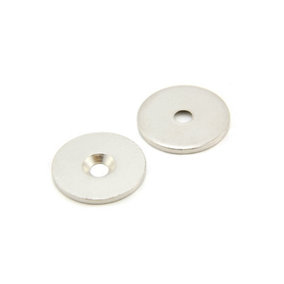 Countersunk Steel Disc for Using Magnets, Hang Artwork or Noticeboards - 25mm dia x 2mm thick x 4mm hole - Pack of 10