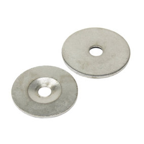 Countersunk Steel Disc for Using Magnets, Hang Artwork or Noticeboards - 42mm dia x 2mm thick x 8.2mm hole - Pack of 10