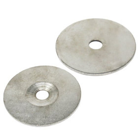Countersunk Steel Disc for Using Magnets, Hang Artwork or Noticeboards - 62mm dia x 2mm thick x 10.2mm hole - Pack of 10