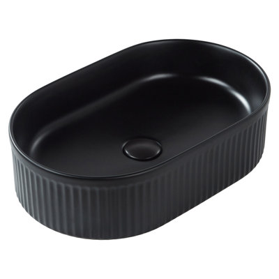 Countertop Basin GELDO 490 x 310 mm Ceramic Black