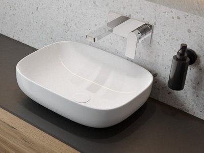 Countertop Basin Sink Oval 490mm X 395mm White Ceramic 49cm Sit On Quality Bathroom UP (Only Basin Included)