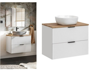 Countertop Vanity Cabinet with Basin 800mm Bathroom Wall Hung Unit ...
