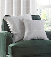 Country Check Grey Square Cushion Cover 43 x 43cm
