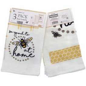 Country Club 3 Pack Tea Towels Bee at Home