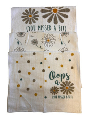 Country Club 3 Pack Tea Towels Oops A Daisy