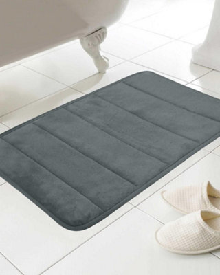 Country Club Everyday Memory Foam Bath Mat Charcoal 43x61cm