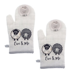 Country Club Ewe and Me Oven Mitt Set of 2