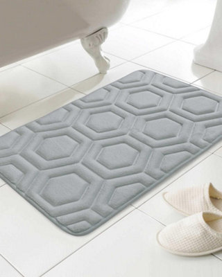 Country Club Geo Memory Foam Bath Mat Grey 43x61 cm Price Comparisons | Compare The Build