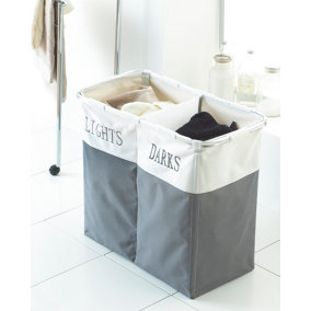 Country Club Lights and Darks Laundry Hamper Grey