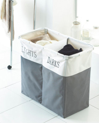 Country Club Lights and Darks Laundry Hamper Grey