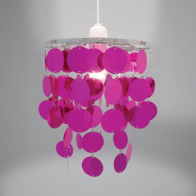 Country Club Metallic Disc Chandellier Pink