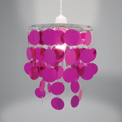 Country Club Metallic Disc Chandellier Pink