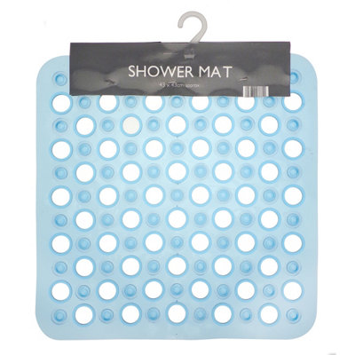 Country Club Shower Mat Blue PVC Suction Cup