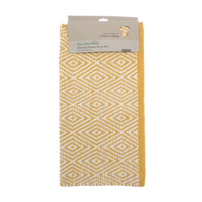 Country Club Shower Mat Diamond Ochre