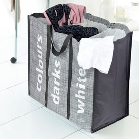 Country Club Three Section Laundry Bag Grey