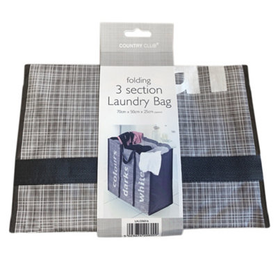 Country Club Three Section Laundry Bag Grey