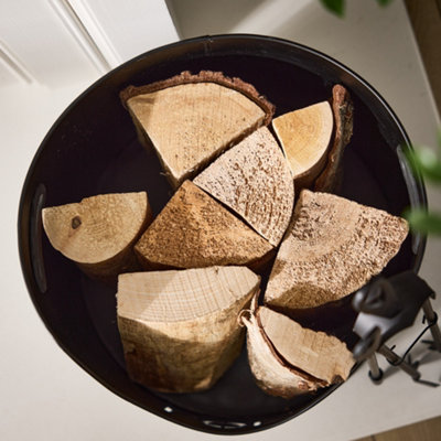Country Fireside Log Storage and Kindling Bucket with Poker and Tongs - 3