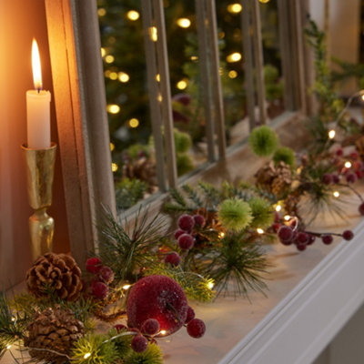 Country Hedgerow Xmas Table Decoration Christmas Garland - 180cm