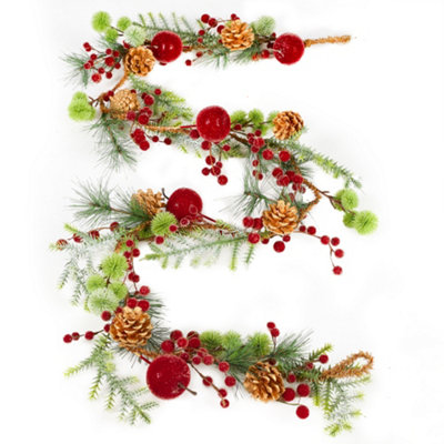 Country Hedgerow Xmas Table Decoration Christmas Garland - 180cm