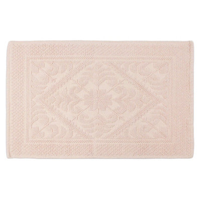 Country House Jacquard Cotton Bath Mat - Blush