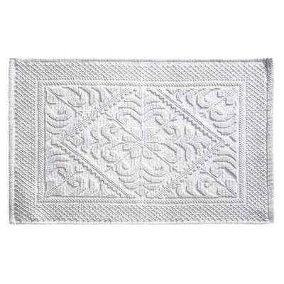 Country House Jacquard Cotton Bath Mat - Grey Price Comparisons | Compare The Build