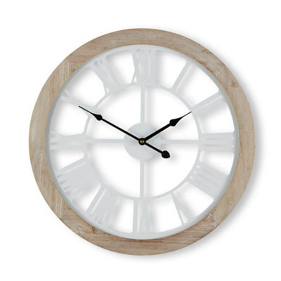 Country Kitchen Wooden and Metal Wall Clock