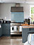 Country Living Acanthus Leaf Air Force Blue Glass Kitchen Self Adhesive Splashback 600mm x 750mm