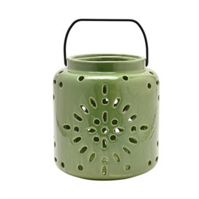 Country Living Ceramic Lantern - Sage