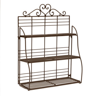 Country Style 3 Tier Kitchen Wall Storage Shelf
