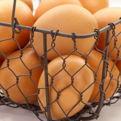 Country Style Egg Basket Trug Chicken Wire Kitchen Storage Caddy Rustic Wirework Decorative Storage Basket Holder - 4