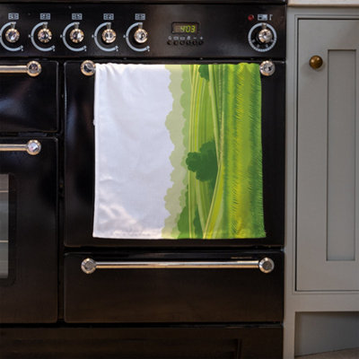 countryside landscape illustration (Kitchen Towel)