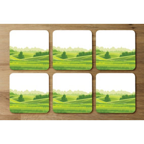 countryside landscape illustration (Placemat & Coaster Set) / Default Title