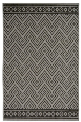 County Collection Geo Grey Indoor/Outdoor Rugs 11344A | DIY at B&Q